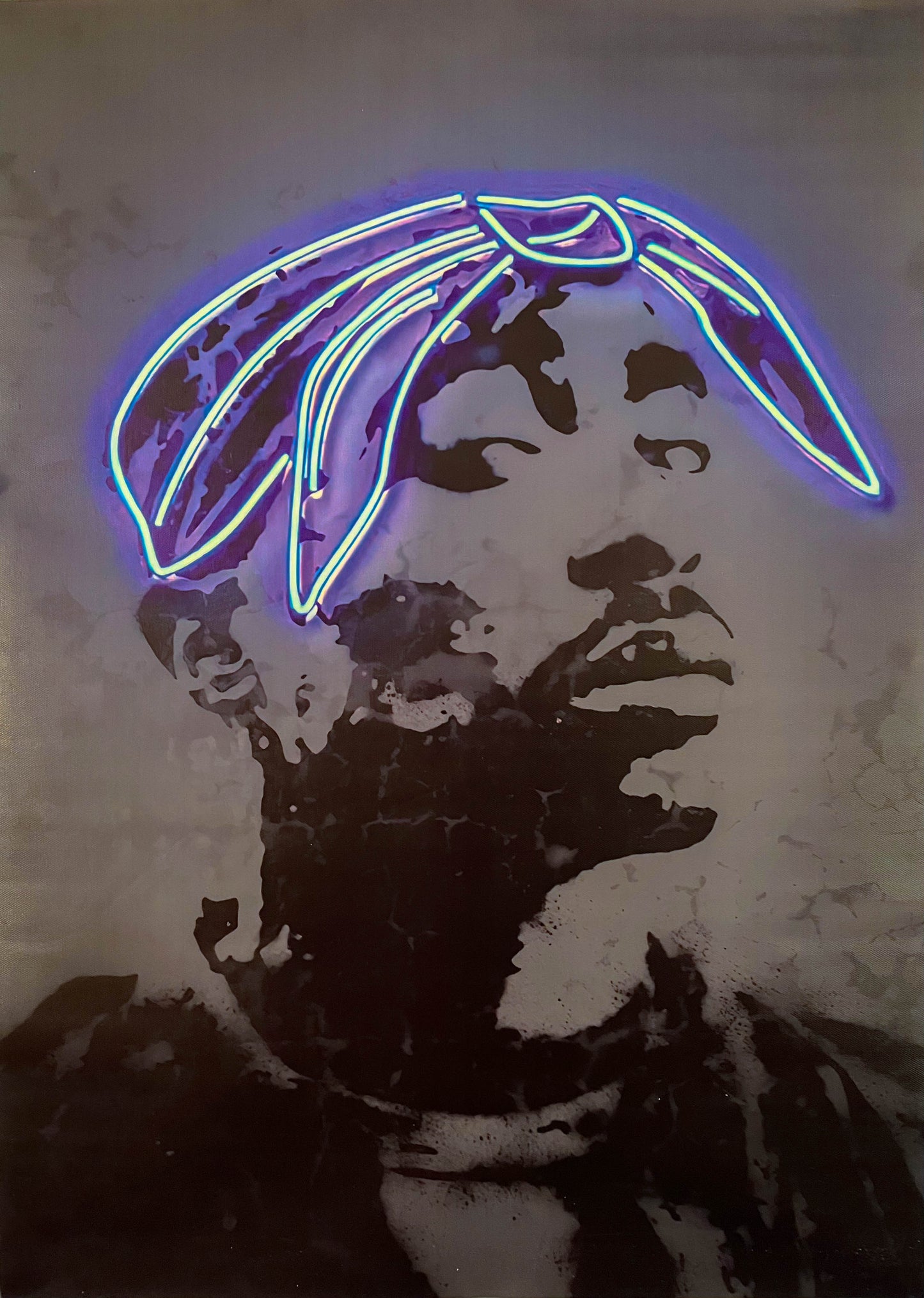 2Pac neon poster