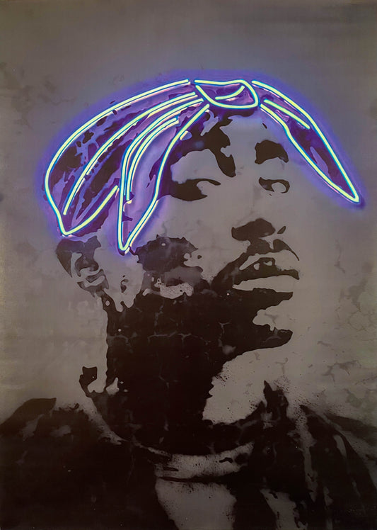 2Pac neon poster